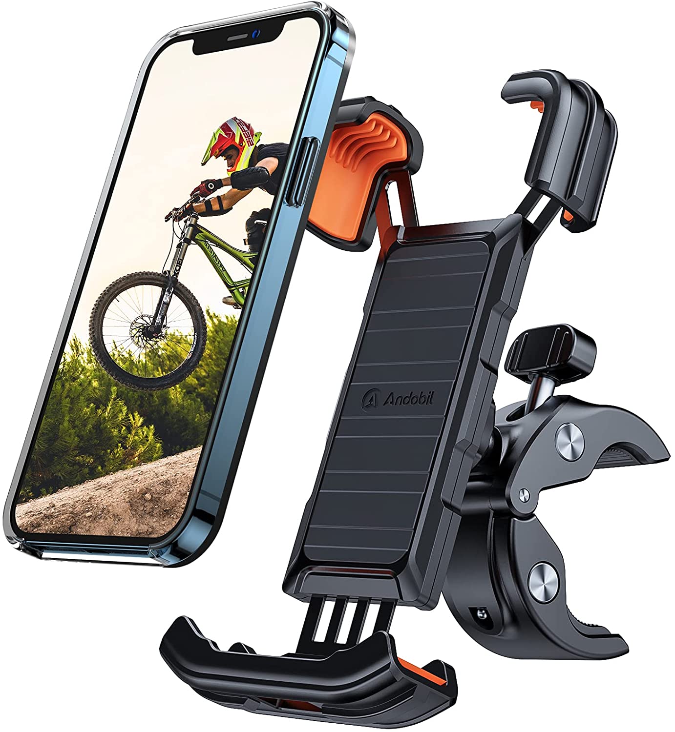Fahrrad-Handyhalterung, universelle 360° drehbare Silikon-Lenker-Fahrradhalterung,  kompatibel mit 4,0-6,5 Zoll