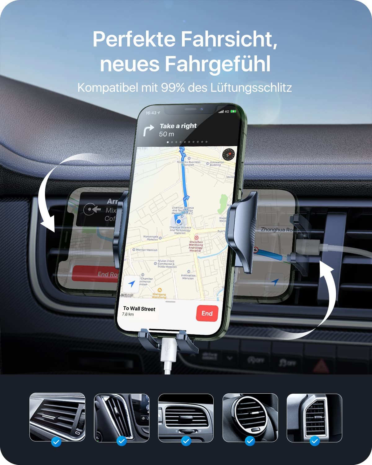 Auto Handy Halterung KFZ Halter für Samsung Galaxy S23 S22 S21 S20