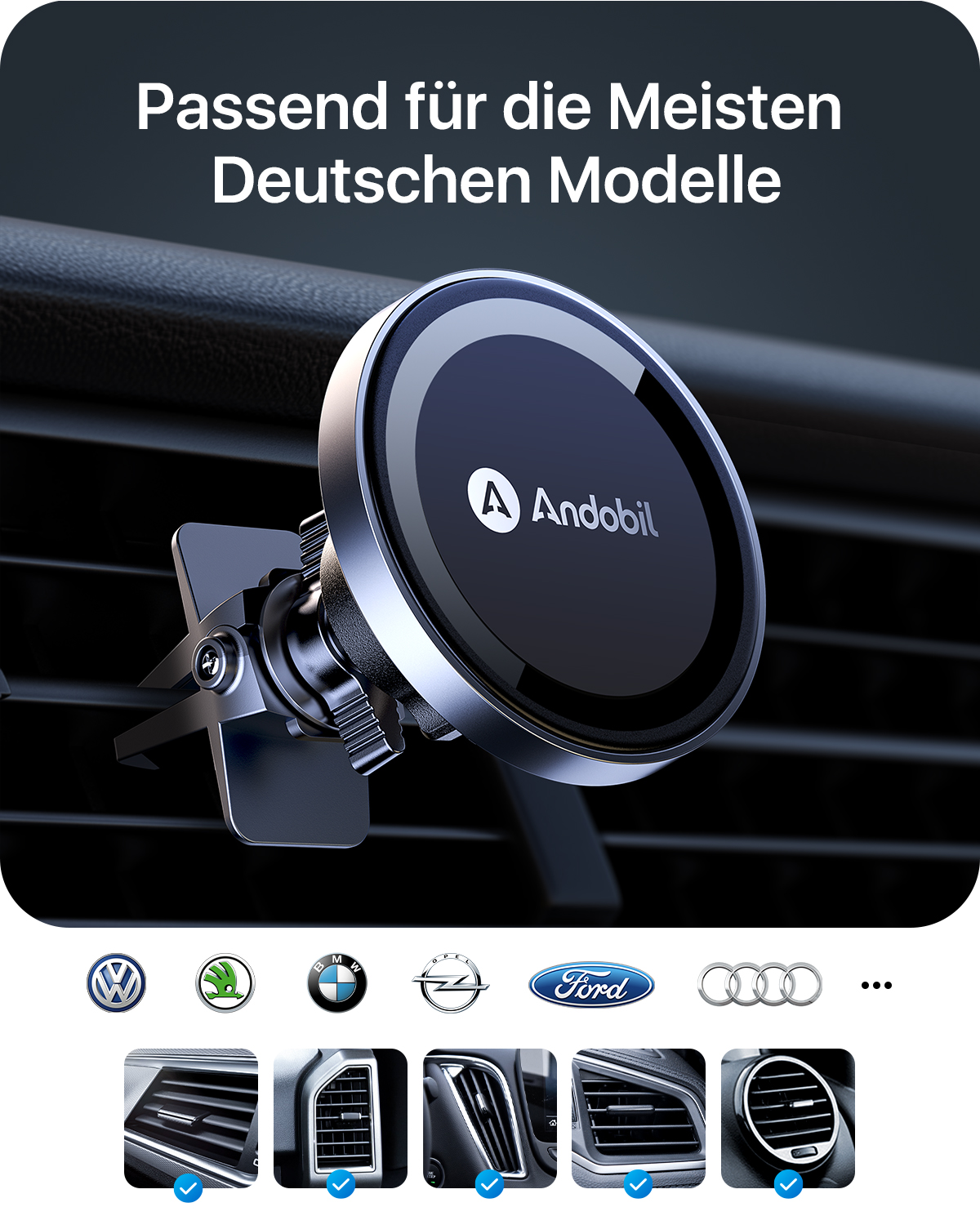 andobil [2024 Neu für MagSafe Autohalterung [N55 Pro