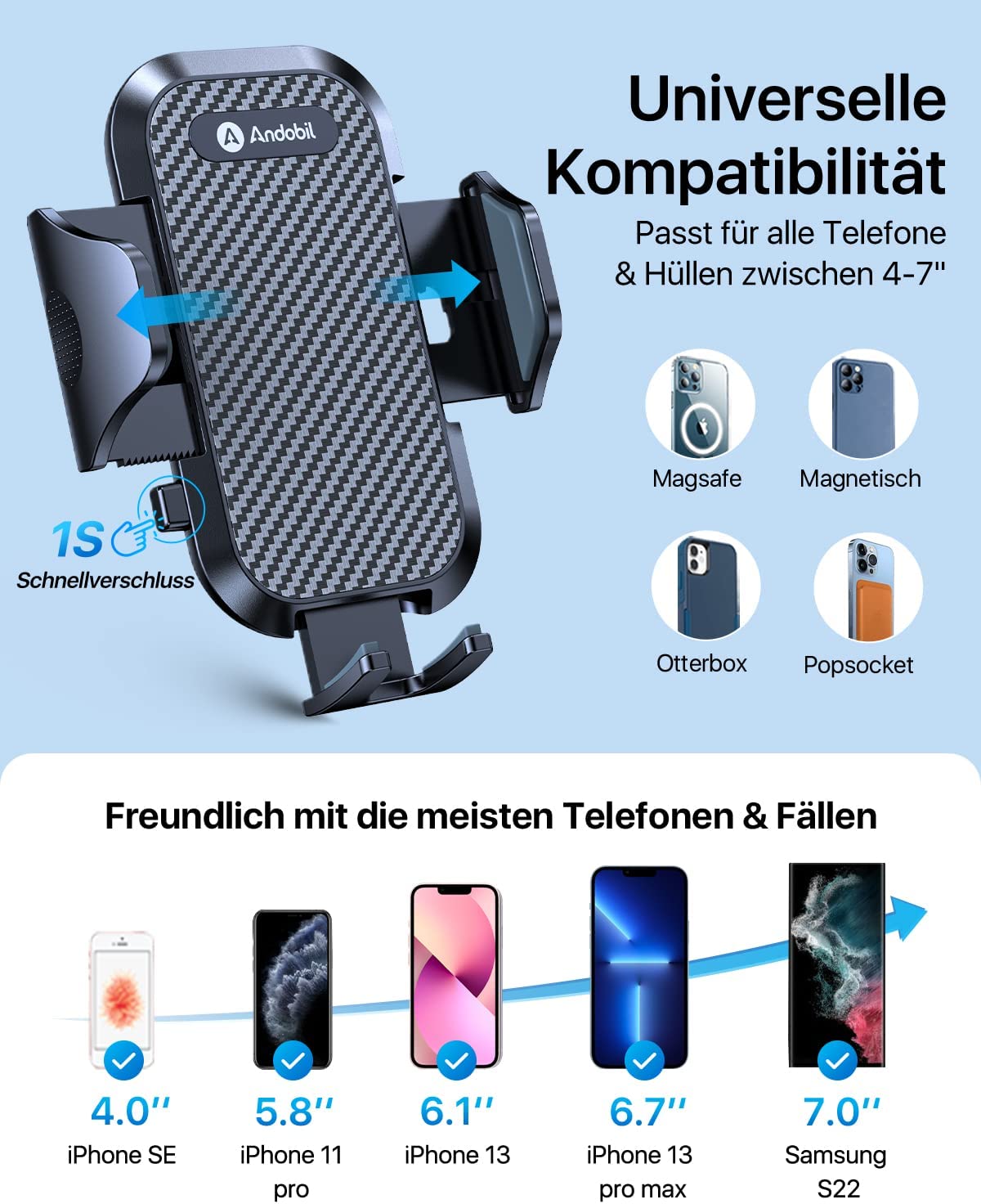 Neu! andobil Handyhalterung Fahrrad iPhone 15/14/13 Samsung S23 in  Nordrhein-Westfalen - Siegen, Apple iPhone gebraucht kaufen