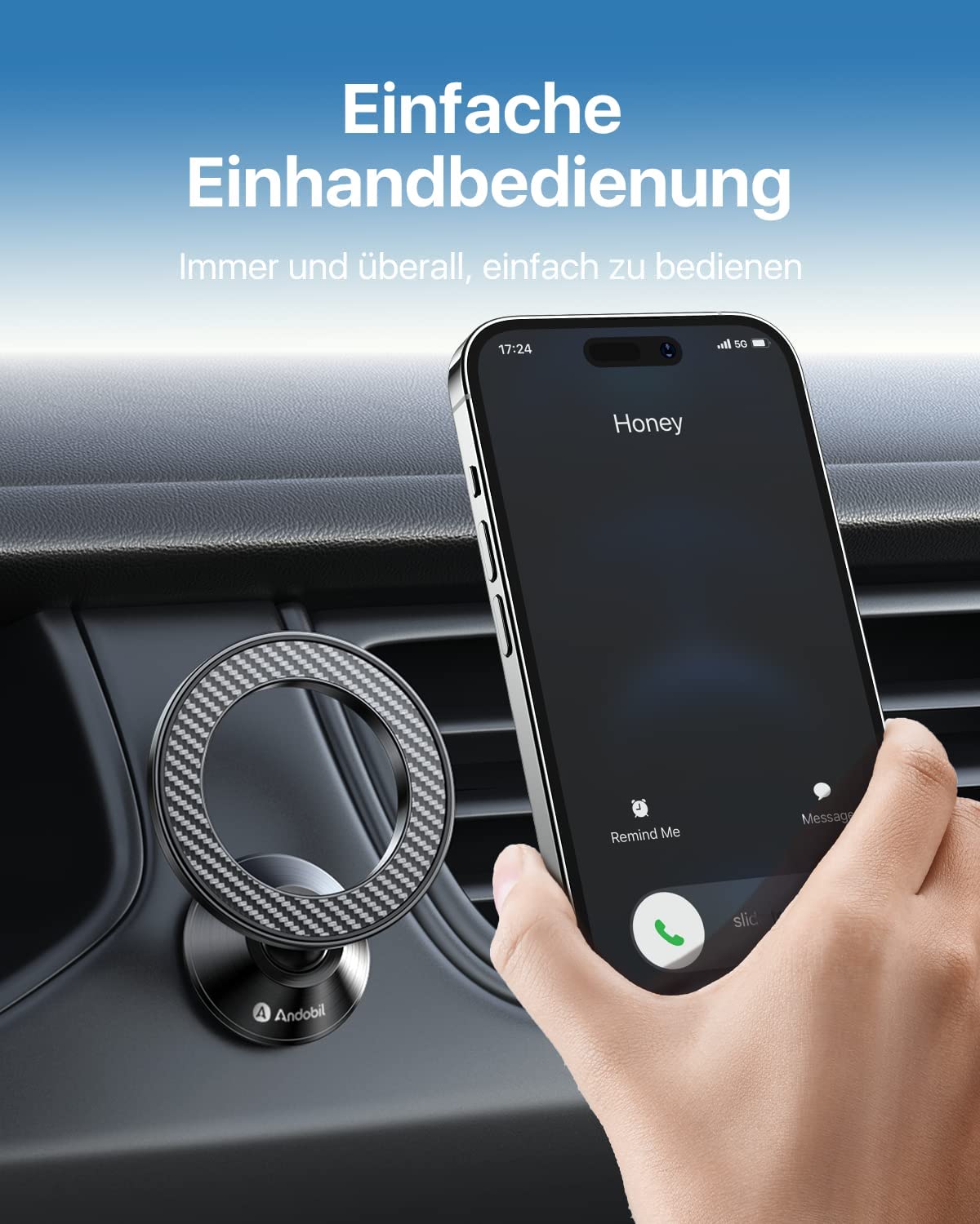 Handyhalterung Auto Magnet kompatibel mit MagSafe für runde