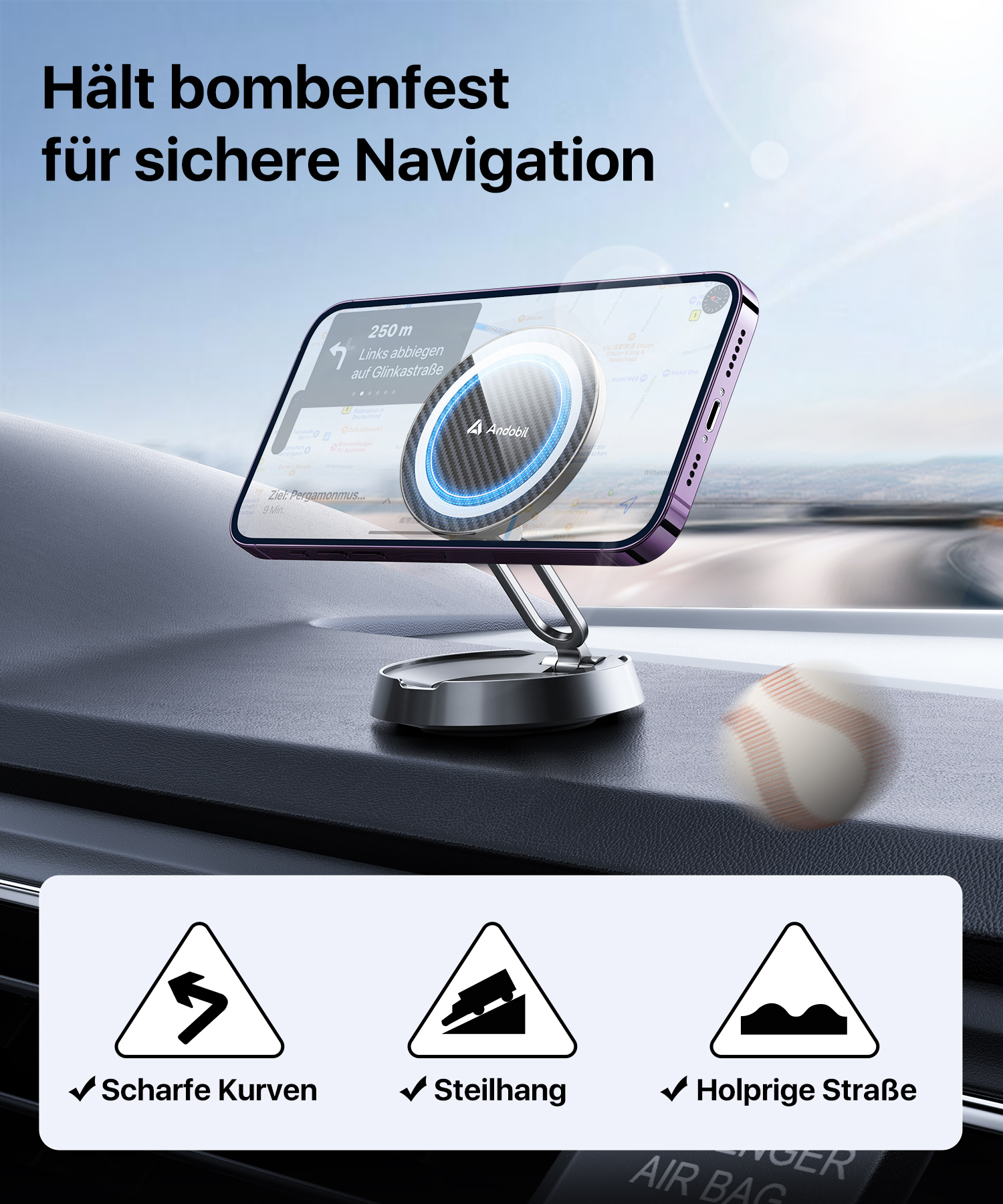 andobil Handyhalterung Auto mit Ladefunktion Kompatibel mit MagSafe (PD3.0)  Unboxing und Anleitung 